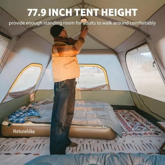 Naturehike Cape Automatic 6 Person Camping Tent - Light Brownish Gray